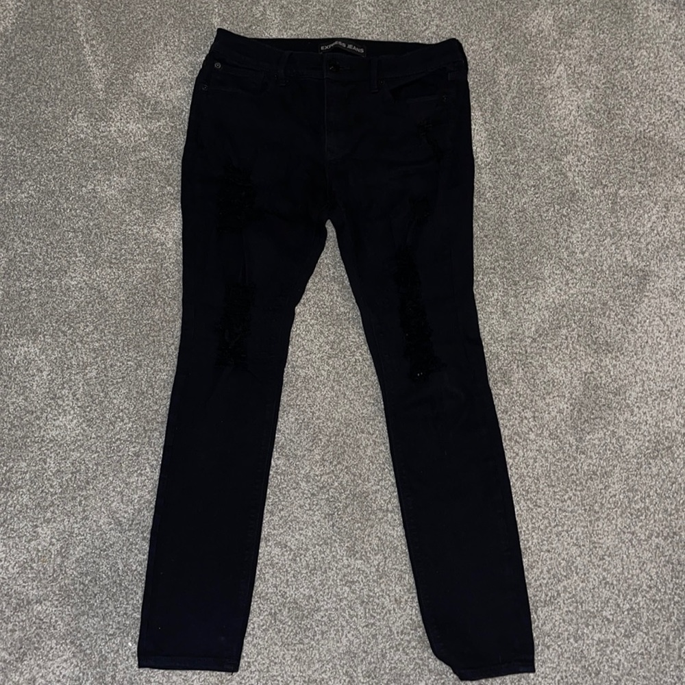 Distressed black jeans